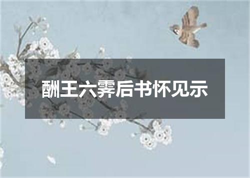酬王六霁后书怀见示