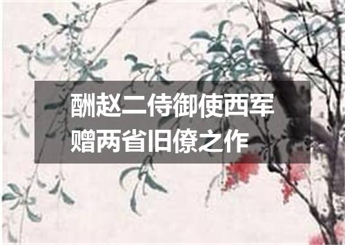 酬赵二侍御使西军赠两省旧僚之作