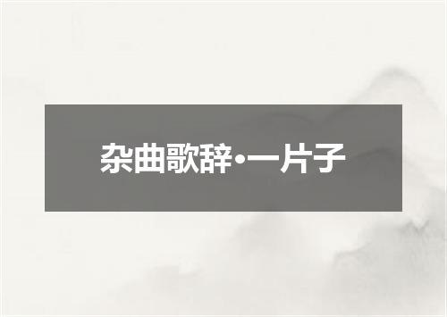 杂曲歌辞·一片子