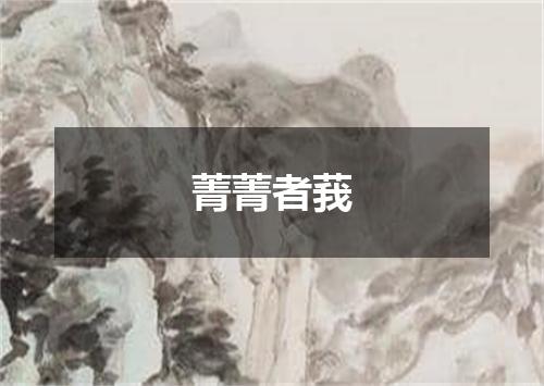 菁菁者莪