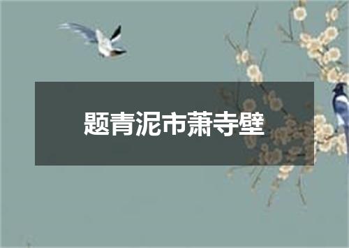 题青泥市萧寺壁