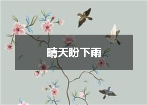 晴天盼下雨