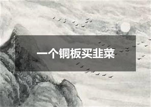 一个铜板买韭菜