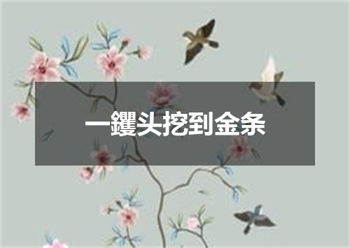 一钁头挖到金条