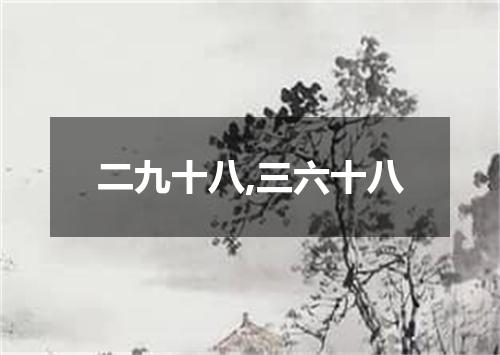二九十八,三六十八
