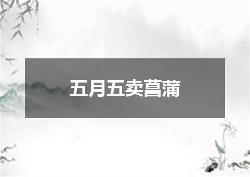 五月五卖菖蒲