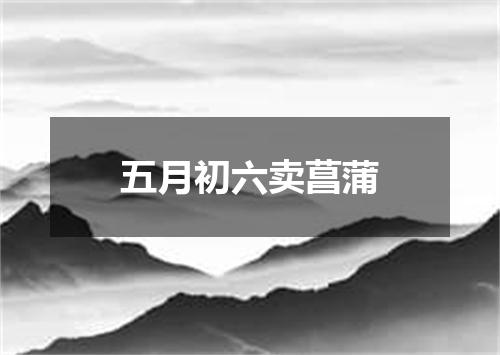 五月初六卖菖蒲