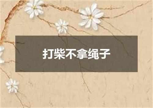 打柴不拿绳子