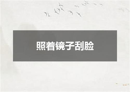照着镜子刮脸