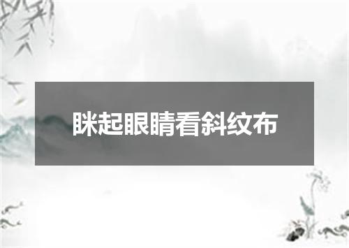 眯起眼睛看斜纹布