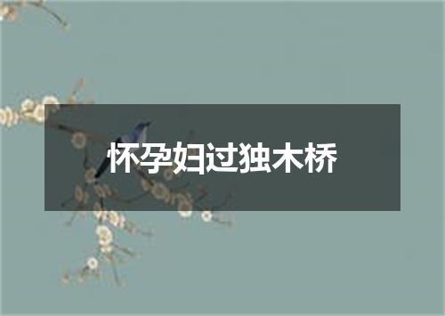 怀孕妇过独木桥