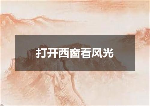 打开西窗看风光