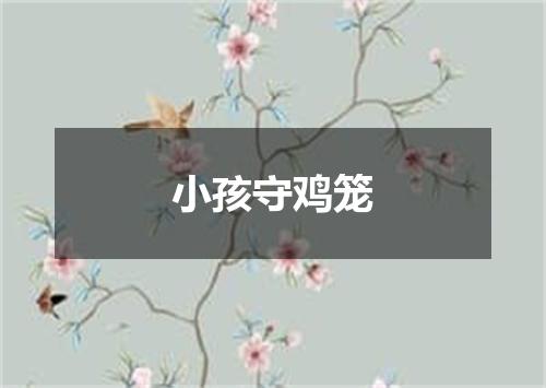 小孩守鸡笼
