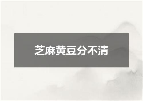 芝麻黄豆分不清