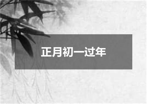 正月初一过年