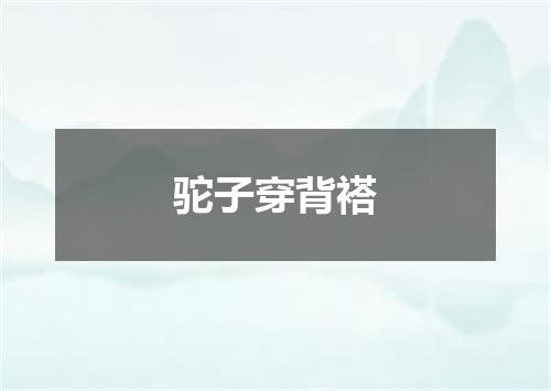 驼子穿背褡