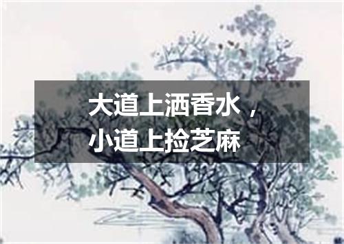 大道上洒香水，小道上捡芝麻