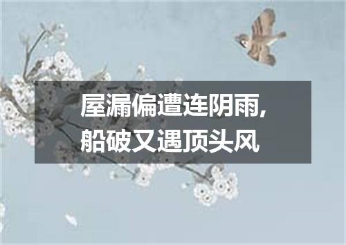 屋漏偏遭连阴雨,船破又遇顶头风