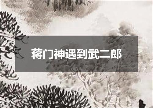 蒋门神遇到武二郎