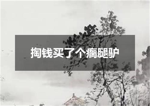 掏钱买了个瘸腿驴
