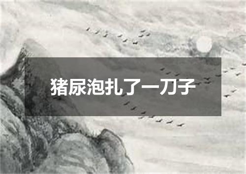 猪尿泡扎了一刀子