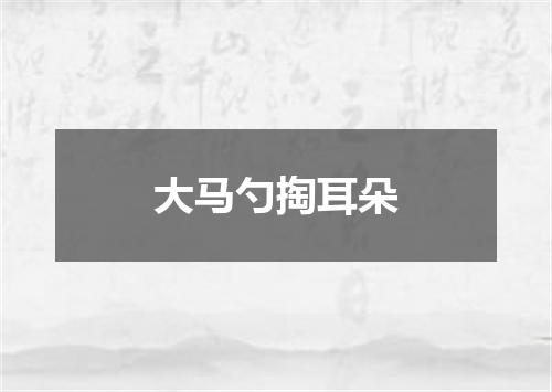 大马勺掏耳朵
