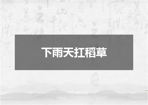 下雨天扛稻草
