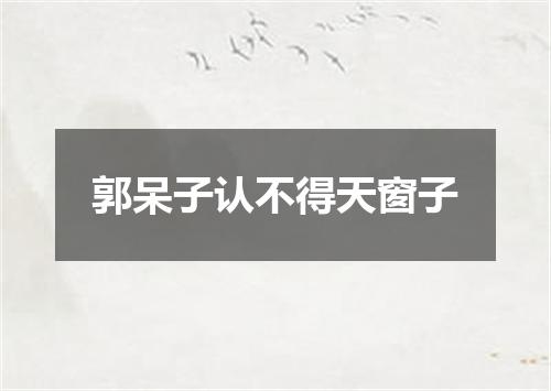 郭呆子认不得天窗子
