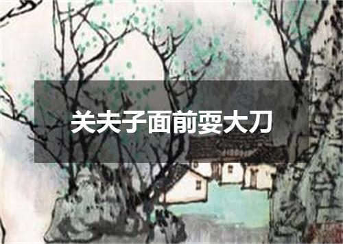 关夫子面前耍大刀