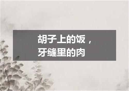 胡子上的饭，牙缝里的肉