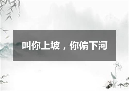 叫你上坡，你偏下河