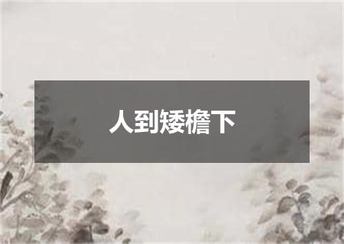 人到矮檐下