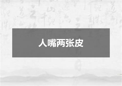 人嘴两张皮