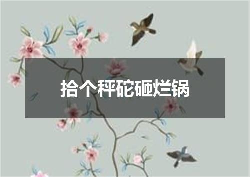 拾个秤砣砸烂锅