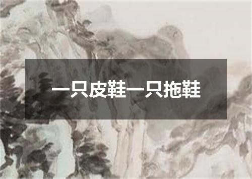 一只皮鞋一只拖鞋