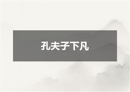 孔夫子下凡