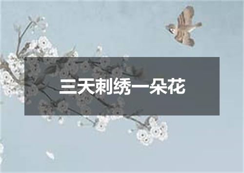 三天刺绣一朵花