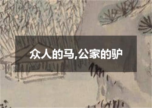 众人的马,公家的驴