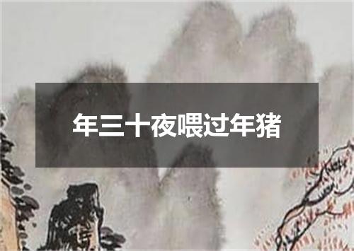 年三十夜喂过年猪