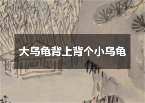 大乌龟背上背个小乌龟