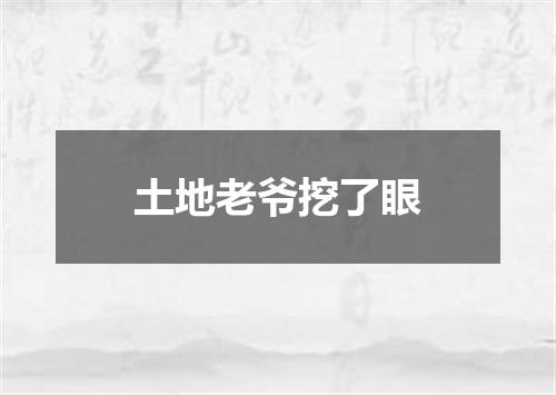 土地老爷挖了眼