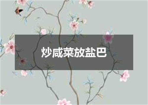 炒咸菜放盐巴