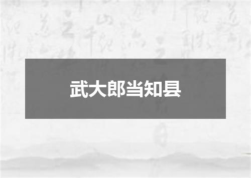 武大郎当知县